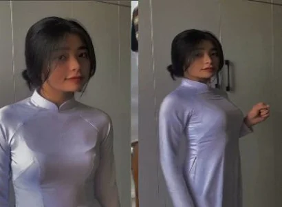 Em áo dài mông tròn phê hết sảy